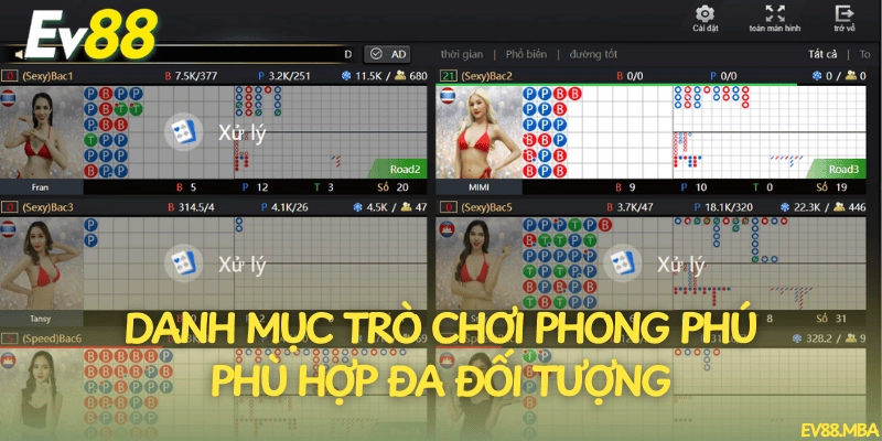 Danh mục trò chơi phong phú phù hợp đa đối tượng