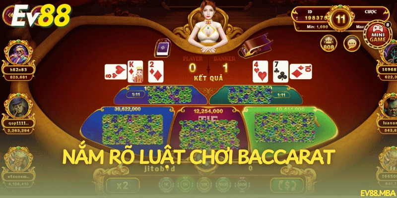 Nắm rõ luật chơi Baccarat